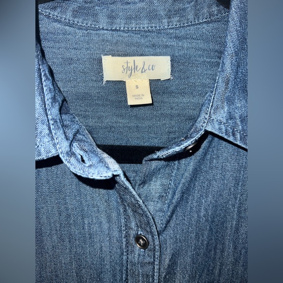 💙 NWT! Style & Co Chambray Shirt - Picture 3 of 5